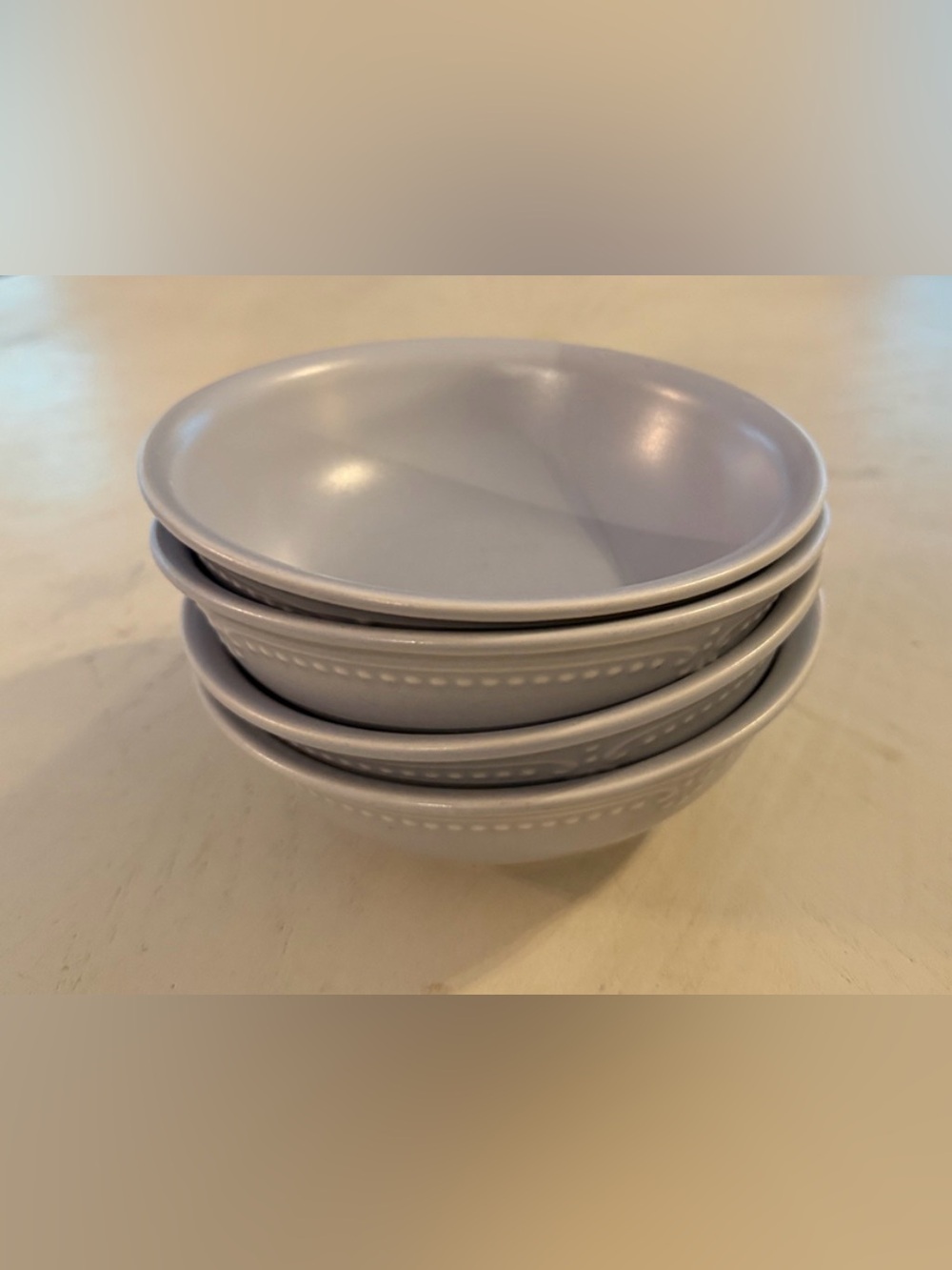 Pfaltzgraff Sea Blue Pearls Lavender Cereal Bowls Retired 1999